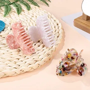 Medium Hair Claw Clips for Thin Hair - Set of 6