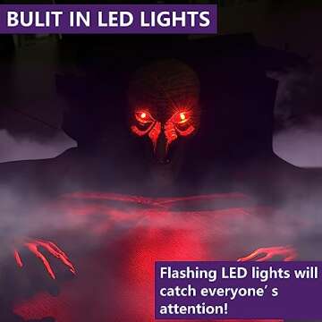 Halloween Outdoor Decoration, Grounderbreaker Zombie Witch with Flashing Eyes Creepy Sound,Scary Cra...