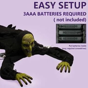 Halloween Outdoor Decoration, Grounderbreaker Zombie Witch with Flashing Eyes Creepy Sound,Scary Crawling Halloween Props Décor Best Halloween Decorations, Haunted House Outdoor, Lawn, Yard Decor