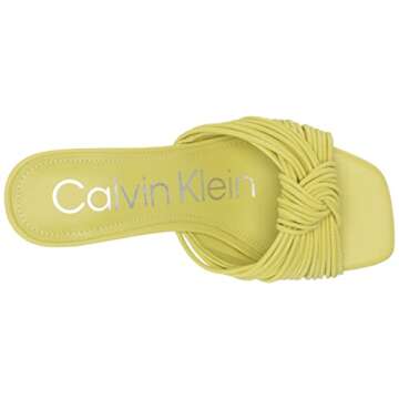 Calvin Klein Women's Beanca Heeled Sandal, Lime 330, 5