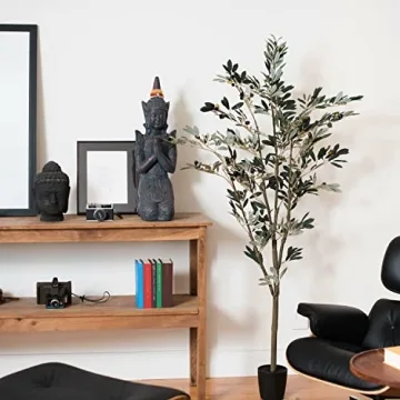 Vickerman 6' Potted Olive Tree - Realistic Home Decor