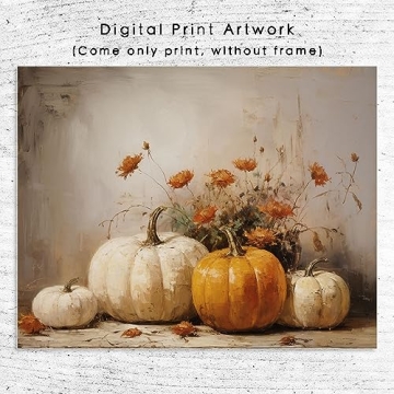 Fall Decor Art Print - Pumpkin Still Life for Autumn Charm