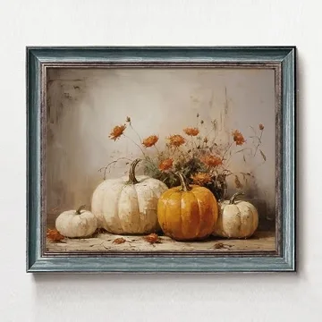 Fall Decor Art Print - Pumpkin Still Life for Autumn Charm