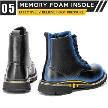 PAMEILA Waterproof Steel Toe Boots - Lightweight & Non-slip