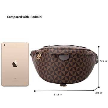 Crossbody Sling Bag for Women Men Leather Bum Belt Bags Fanny Pack Anti-theft Fastener Chest Bag for Travel