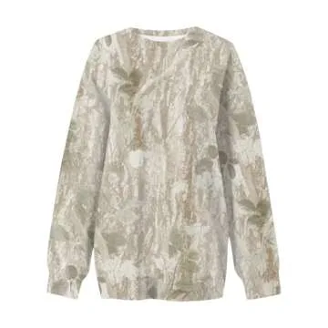 GOFULY Camo Sweatshirt Women,Fall Sweatshirts For Women Long Sleeve Crewneck Camo Shirt Y2K Drop Shoulder 2024 Camo Hoodie Womens Maple Leaf Print Fall Outfits For Women 2024 Light Green Xl