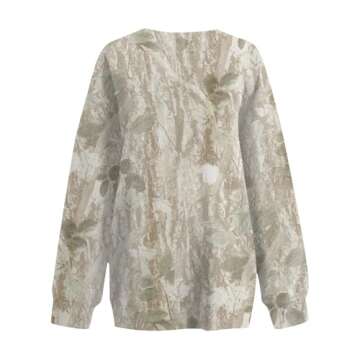 GOFULY Camo Sweatshirt Women,Fall Sweatshirts For Women Long Sleeve Crewneck Camo Shirt Y2K Drop Shoulder 2024 Camo Hoodie Womens Maple Leaf Print Fall Outfits For Women 2024 Light Green Xl