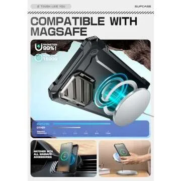 SUPCASE for Samsung Galaxy S25 Ultra Case with Camera Cover Stand (UBMag XT), [S Pen Friendly] [Compatible with MagSafe] [Military-Grade Protection] Magnetic Phone Case for S25 Ultra 6.9 inch, Black