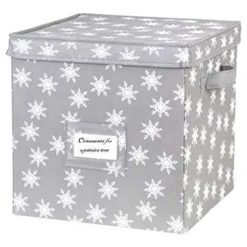 HOLDN’ STORAGE Christmas Ornament Storage Box with Lid - Christmas Decor Storage Containers that S...