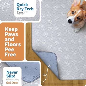 IMPROVIA® Reusable Puppy Pad – Waterproof, Extra-Absorbent, Washable Pee Pad for Dog Training, Wh...