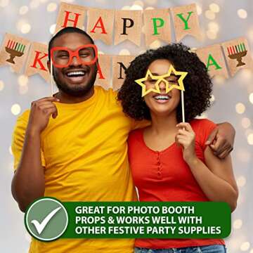 Mandala Crafts Burlap Happy Kwanzaa Banner Kwanzaa Decorations Outdoor Indoor Kinara Kwanzaa Sign - Kwanzaa Decor Home Office African Heritage Holiday Garland