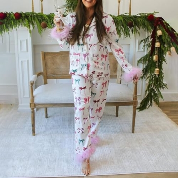 Thopavenoir Women’s Christmas Pajamas Set - Stylish Festive Sleepwear