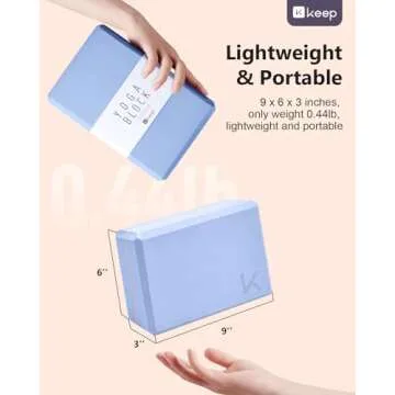 KEEP Yoga Block, High-Density EVA Foam 2 Pack Yoga Block with Non-Slip Textured Surface, Supportive, Lightweight - Ideal for Yoga, Pilates, and Stretching Exercises