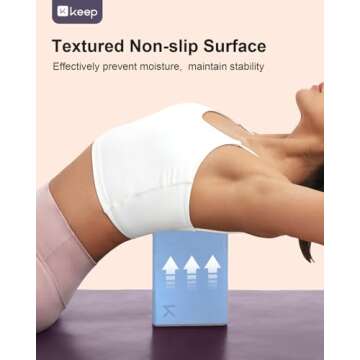 KEEP Yoga Block, High-Density EVA Foam 2 Pack Yoga Block with Non-Slip Textured Surface, Supportive, Lightweight - Ideal for Yoga, Pilates, and Stretching Exercises