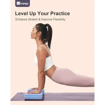 KEEP Yoga Block, High-Density EVA Foam 2 Pack Yoga Block with Non-Slip Textured Surface, Supportive, Lightweight - Ideal for Yoga, Pilates, and Stretching Exercises