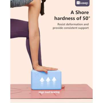 KEEP Yoga Block, High-Density EVA Foam 2 Pack Yoga Block with Non-Slip Textured Surface, Supportive, Lightweight - Ideal for Yoga, Pilates, and Stretching Exercises