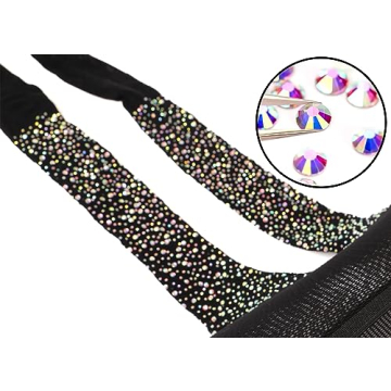 High Waist Rhinestone Fishnet Tights for Parties