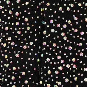 High Waist Rhinestone Fishnet Tights for Parties