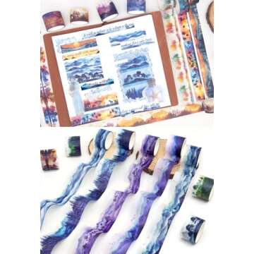 Washi Tape Set 32 Rolls, Four Seasons Forest Natural Washi Tapes for Journaling, Planner, Trees Masking Decorative Tape for Scrapbook Supplies, Junk Journal Supplie (Spring, Summer, Fall, Winter)