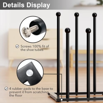 Pickpiff Free Standing Boot Rack for 6 Pairs