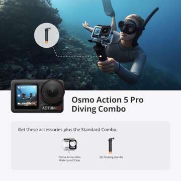 DJI Osmo Action 5 Pro Diving Combo, Action Camera 4K for Divers with 60m Waterproof Case, Dual OLED ...