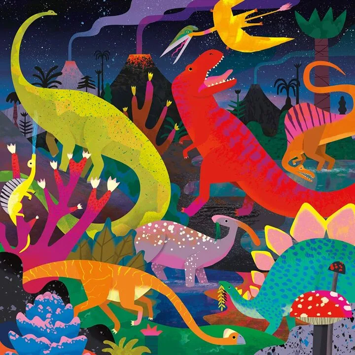 Glow in the Dark Dinosaurs Puzzle for Family Fun