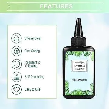 Miraclekoo Upgraded UV Resin Clear Hard, UV Epoxy Resin Transparent Fast Curing UV Glue Solar Cure Resin for Resin Mold,Jewelry Making,Casting & Coating,100g