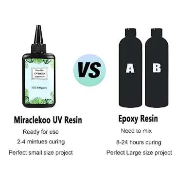 Miraclekoo Upgraded UV Resin Clear Hard, UV Epoxy Resin Transparent Fast Curing UV Glue Solar Cure Resin for Resin Mold,Jewelry Making,Casting & Coating,100g