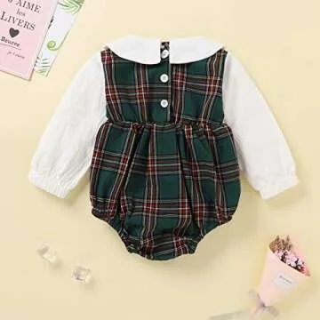 Newborn Baby Girl Rompers with Peter Pan Collar
