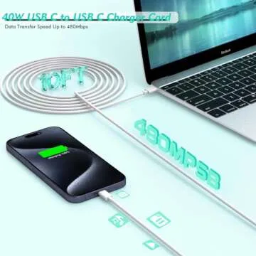 USB C Charger for Mac Book Air,70W Mac Book Fast Charger Power Block with 140W 10FT USB C to C Mac Book Pro Charger Cable,Charging for MacBook Pro & Air 13, 14, 15, 16 inch,iPad Pro,All USB C Device