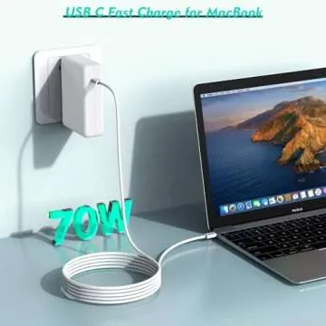 USB C Charger for Mac Book Air,70W Mac Book Fast Charger Power Block with 140W 10FT USB C to C Mac Book Pro Charger Cable,Charging for MacBook Pro & Air 13, 14, 15, 16 inch,iPad Pro,All USB C Device