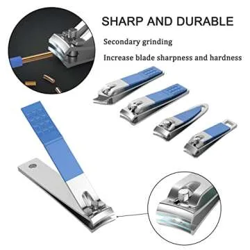 Tseoa Manicure Set Personal care, Nail Clipper Kit, Professional Nail Clipper Pedicure Set, Nail Tools with Luxurious Travel Case, Gifts for Men Women Family Friend, 31 Pieces (Blue)