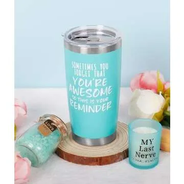 Birthday Gifts for Women Mom Christmas Gifts, Relaxing Spa Gift Basket Appreciation Gift for Her Christmas Gifts for Wife Sister Gifts Best friend Tumbler Candle Gift Set