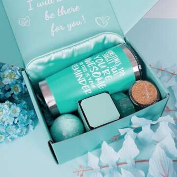 Birthday Gifts for Women Mom Christmas Gifts, Relaxing Spa Gift Basket Appreciation Gift for Her Christmas Gifts for Wife Sister Gifts Best friend Tumbler Candle Gift Set