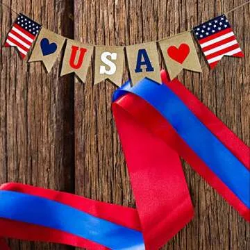 Independence Day Burlap Banners for 4th of July