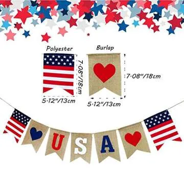 Independence Day Burlap Banners for 4th of July