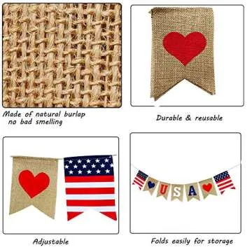 Independence Day Burlap Banners for 4th of July