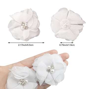 30 PCS Chiffon Flower Appliques for Crafts and Decor