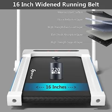 Goplus 3-in-1 Treadmill with Large Desk for Home Office Use