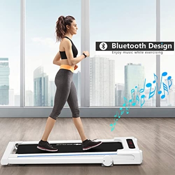 Goplus 3-in-1 Treadmill with Large Desk for Home Office Use