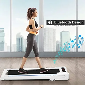 Goplus 3-in-1 Treadmill with Large Desk for Home Office Use