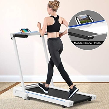 Goplus 3-in-1 Treadmill with Large Desk for Home Office Use