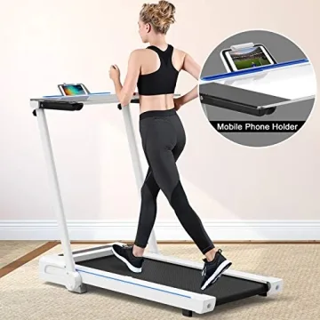 Goplus 3-in-1 Treadmill with Large Desk for Home Office Use