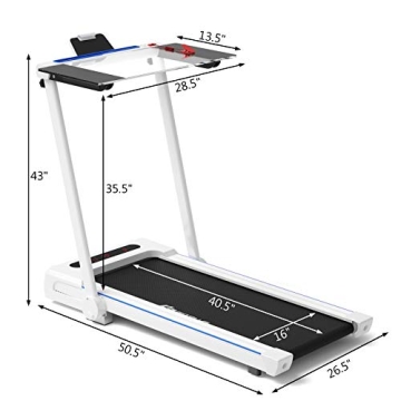 Goplus 3-in-1 Treadmill with Large Desk for Home Office Use