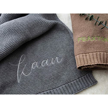 Custom Knit Baby Blanket with Name - Perfect Gift