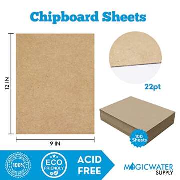 100 Chipboard Sheets 9 x 12 inch - 22pt (Point) Light Weight Brown Kraft Cardboard for Scrapbooking ...