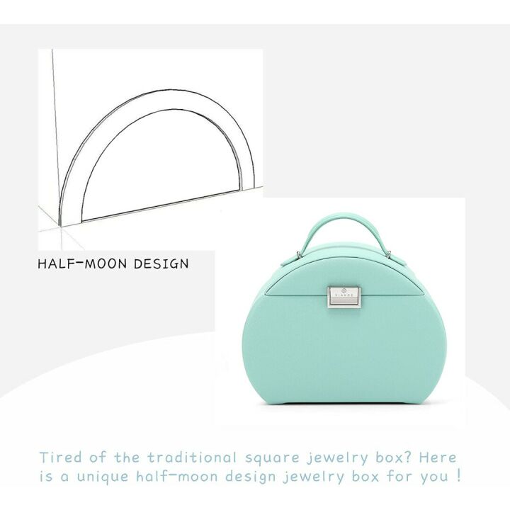 Vlando Half-Moon Jewelry Box for Girls - Green