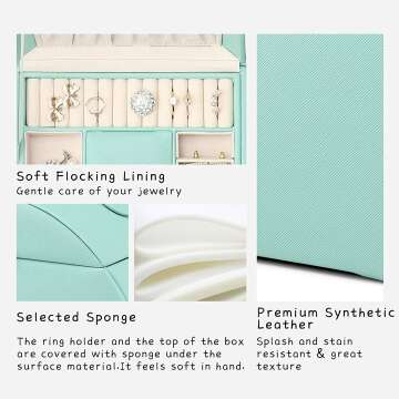 Vlando Half-Moon Jewelry Box for Girls - Green