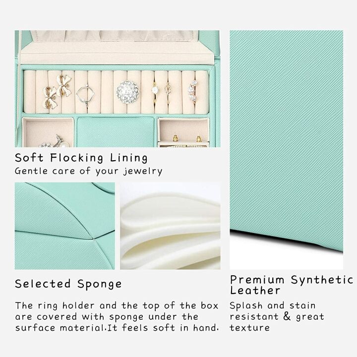 Vlando Half-Moon Jewelry Box for Girls - Green