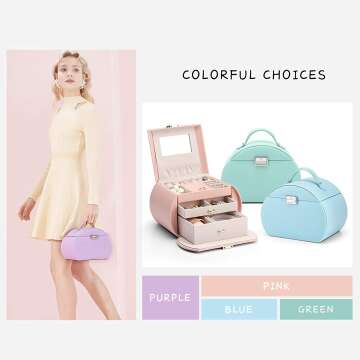 Vlando Half-Moon Jewelry Box for Girls - Green